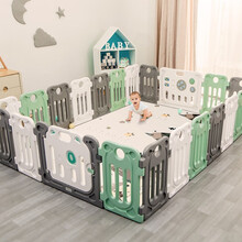 丘巴 爬爬垫加厚婴儿家用客厅宝宝爬行垫整张2CM加厚XPE环保垫儿童泡沫地垫防潮垫 IQ围栏18+2+配套爬行垫180*218*2cm