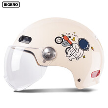 BIGBRO KY01 太空人 3C认证摩托车头盔男女夏季电动车哈雷复古轻便式电瓶车半盔