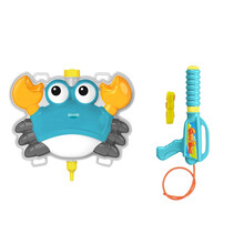 网红儿童背包水枪抖音同款夏季男女孩沙滩戏水超大容量滋水枪玩具 蓝色螃蟹背包水枪