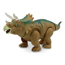 儿童恐龙玩具霸王龙模型仿真小动物男孩礼物 三角龙【浅棕色】