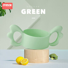 吉田久森hegen奶瓶奶嘴喝水配件hengen吸管学饮嘴赫根饮水鸭嘴重力球通用 绿硅胶手柄