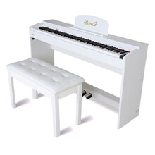 博仕德 电钢琴88键重锤木纹电子钢琴智能钢琴烤漆儿童成人初学者专业数码钢琴立式电钢 三踏板力度键木纹款-象牙白(配双人琴凳+大礼包)