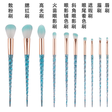 10支Ins软毛少女心可爱化妆刷子套刷套装独角兽眼影刷散粉刷高光刷化妆刷收纳 BAOUFUL 【星空蓝】10支INS套刷升级版(裸刷)