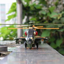 （盒装）模型直升飞机武直十合金模型回力声光玩具！