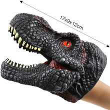 鲨鱼手偶玩具鲨臂手套  鲨臂鲨鱼互动手偶动物软胶手套恐龙男孩儿童玩具玩偶霸王龙模型 手偶仿真黑霸王龙