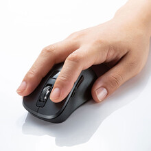 SANWA SUPPLY 小型静音鼠标 可自定义按键 小手 女生适用 蓝光LED 4档DPI 黑色 蓝牙