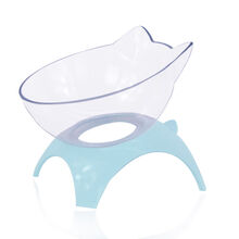 猫碗狗碗狗狗用品猫咪用品猫盆狗粮食盆自动饮水护颈单碗双碗泰迪 天空蓝