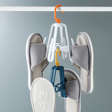 晾晒衣架可旋转式阳台晒鞋架挂钩双钩户外晾衣架晾晒鞋架 蓝色