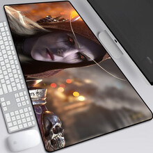 画尚 World of Warcraft争霸艾泽拉斯魔兽世界鼠标垫超大号键盘防滑办公桌垫 桔红色 I款图案 400x900mm  4mm