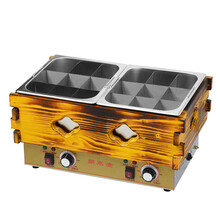 hotkitch 关东煮机器商用电热双缸格子锅煮面炉串串香设备麻辣烫锅摆摊木纹三合一关东煮汤池 双锅木纹关东煮