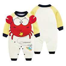 南极人新生儿连体衣新款婴儿衣服男女童加绒哈衣宝宝三层夹棉外出抱衣冬季保暖爬服 大闸蟹（加绒） 59cm