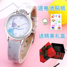 超级飞侠手表 儿童玩具小猪佩奇女孩卡通幼儿男孩拍拍表 皮带白色冰雪