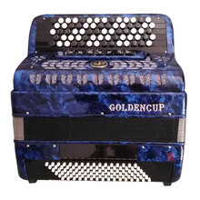 金杯巴扬手风琴60JH5060键钮96/120三四排簧成人考级定制款 JH5096型96贝司巴扬宝石蓝