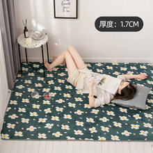 地毯卧室儿童房间大面积爬行垫客厅茶几床边毯家用少女全铺婴儿玩具柔软泡沫地垫拼接垫加厚宝宝爬爬垫 蓝底花  厚1.7cm 200cm*300cm