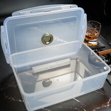 雪茄保湿盒密封式初学者带托盘69隔板醇化养茄便携式雪茄盒50支装 保湿盒