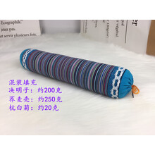 颈椎小圆枕决明子小圆枕头颈椎枕棒荞麦皮护颈枕脊椎修复反弓硬器圆柱枕花睡神 蓝色 菊花 决明 荞麦壳