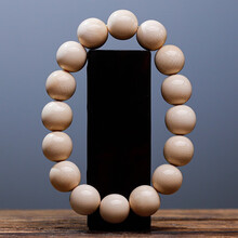 文玩堂：猛犸牙手链（牙芯料精工老型） 猛犸象牙精工老型女手串桶珠绿松石手链单圈长