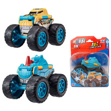 奥迪双钻澳贝反反变身车酷变车队玩具全套口袋翻翻变形儿童男孩工程军事警汽车大脚车 反反犀牛大脚车463891-3