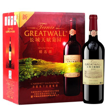 超市	长城（GreatWall）红酒/白葡萄酒 整箱装 天赋葡园 精选级赤霞珠干红葡萄酒750ml*6瓶
