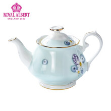 Royal Albert英国皇家阿尔伯特骨瓷餐具茶具茶壶咖啡壶礼盒镀金抹边复古茶壶合集 美食家蓝茶壶0.45L