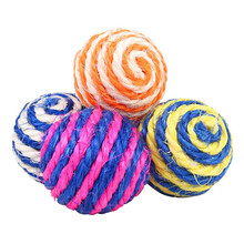 憨憨宠 猫玩具剑麻球逗猫玩具麻绳猫咪玩具宠物磨爪自嗨发声猫抓玩具猫咪用品 发声剑麻球1个装（颜色随机）