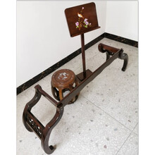 纯实木古筝琴架腿古筝禅式架子通用立式h型仿古中式支架便捷 全实木楠木色琴架+凳子+谱架