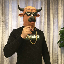 面具男鬼面具万圣节装扮服装死神披风斗篷吸血鬼装扮道具 牛魔王【送墨镜】