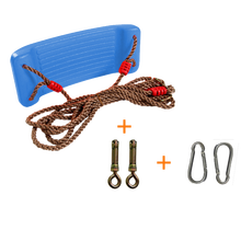 倍贝乐秋千儿童室内户外荡秋千单杠宝宝硬板秋千座椅板吊椅 室内房梁套餐（蓝色秋千+绳子+膨胀螺丝+挂钩）