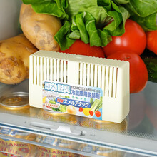 日本进口夏季冰箱除味盒除味剂 活性炭除臭剂 冰箱除异味活性炭消臭去味保鲜 米色【冷藏室专用】