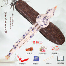 胶木葫芦丝c调降b调初学乐器葫芦丝巴乌实用乐器竹笛 仿青花C调套餐三