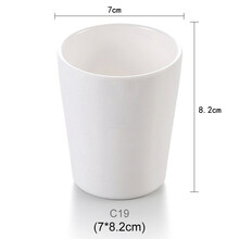 简米酒店餐具杯子密胺餐具水杯白色家用口杯塑料杯餐厅茶杯随手杯 C19 (3寸小口杯)