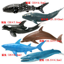 大号仿真海洋动物模型玩具海底世界海洋生物套装海豚鲨鱼玩具 4款随机