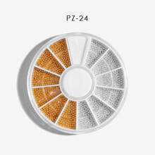 美潮美甲钻组合装指甲饰品混装12格铆钉珍珠钢珠金属铜片指甲水钻 PZ-24.珍珠奇缘