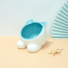 vivipet猫碗小Q陶瓷狗碗斜面猫盆扁脸猫粮食盆加菲猫碗饮水器盆食具水具水碗 蓝色水碗