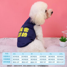 小狗狗衣服小型犬搞笑猫咪比熊法斗博美小型犬 夏天夏季背心 薄 我爸超帅 M(5-7斤)