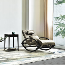 仙作海棠红木家具血檀（学名：染料紫檀）实木摇摇椅躺椅新中式成人客厅阳台休闲老人午休椅午睡椅逍遥椅 单张邀月摇椅