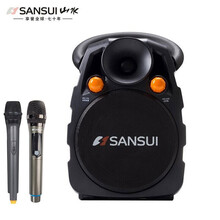 山水(SANSUI) SS3-06 户外广场舞音响 便携式手提音响带插卡蓝牙音箱蓄电池卡拉OK小音箱 升级版(两支无线话筒)