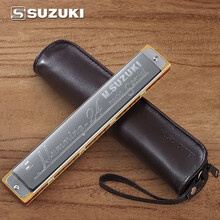 SUZUKI日本原装进口铃木口琴哈明SU-24Humming24孔复音口琴成人初学专业舞台比赛演奏级 进口铃木G调【自学礼包+定制皮盒】