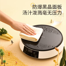 康佳（KONKA）电磁炉 家用电磁炉 2100W大功率 圆形高颜值智能触控 十档旋控火力小家电 白色