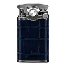 LUBINSKI 雪茄打火机 摇臂式皮质单直冲火防风通用 蓝色BL