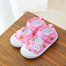 童鞋儿童帆布鞋女童布鞋春夏季中小童宝宝软底学步鞋幼儿园室内鞋卡通可爱小兔子公主鞋1-6岁女孩鞋子 粉色  29码/内长18.1厘米