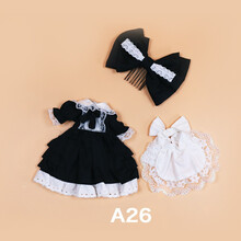 小天使娃衣6分胖子体娃衣休闲服ICY小布娃娃衣服裙子裤子30cm衣服 黑色 A-26（只是娃衣）