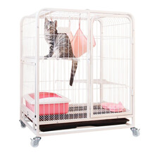 汤琪猫笼方管加粗超大号三层猫笼子猫别墅幼猫成猫猫咪用品 白色三层方管三角台71*54*87cm（不带爬梯） 方管猫笼