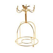 伯善瓷（BOSUNG）轻奢欧式骨瓷咖啡杯碟陶瓷咖啡具套装小奢华英式客厅家用下午茶茶具水具套装 金色杯架（喜鹊鸟）