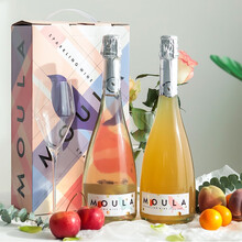 超市	慕拉 莫斯卡托起泡酒 甜型气泡葡萄酒 女士微醺果酒低度甜酒 750ml*2支礼盒装（苹果+蜜桃）