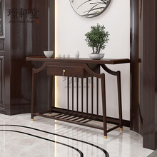 璟轩堂 新中式乌金木玄关 玄关桌条案 全实木供桌 条几 实木现代简约端景台 供桌墙边桌禅意家具案台 玄关（乌金木）