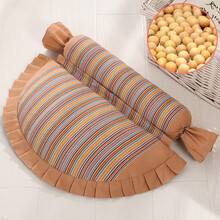 黄豆枕头大豆颈椎枕头颈椎适用护颈牵引颈椎的枕头 藕色 驼色新(黄豆)