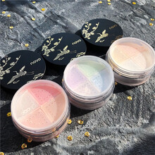 novo李佳琪推荐四宫格散粉女持久控油防水晚安定妆粉防汗不脱妆蜜粉琦 自然微闪03#（绒纱米色）