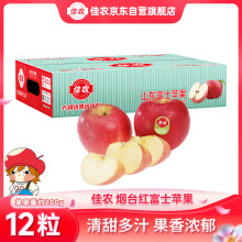 佳农 烟台红富士苹果 12个装 单果重约200g 新鲜水果礼盒