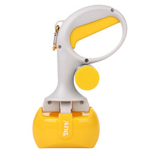 宠哆哆 狗狗拾便器 宠物外出捡屎神器夹便器泰迪捡屎夹便器宠物便便粪便夹 狗屎夹子 铲屎工具铲屎用品 挂钩式拾便器-黄色